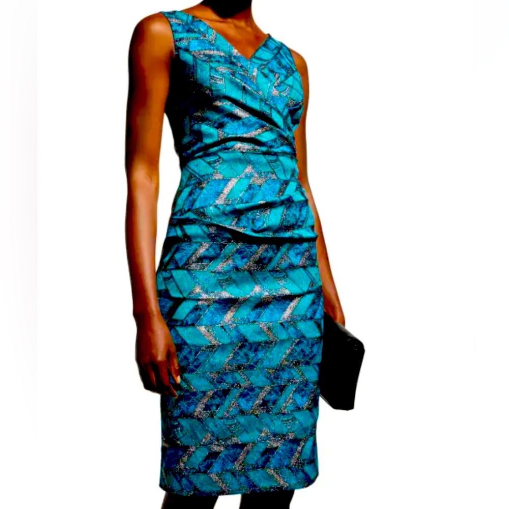 Elegant Blue Patterned Dress